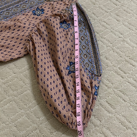 New Anthropologie Women’s Embroidered Mini Dress Blue Peach Coastal Cowgirl M - Picture 13 of 13
